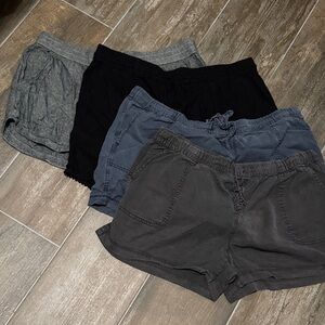 Lot of 4-Women's Casual Shorts - Gray, Black, Blue